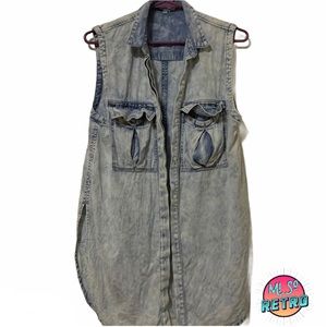 Vtg Helmut Lang Ivory Denim Jean Vest